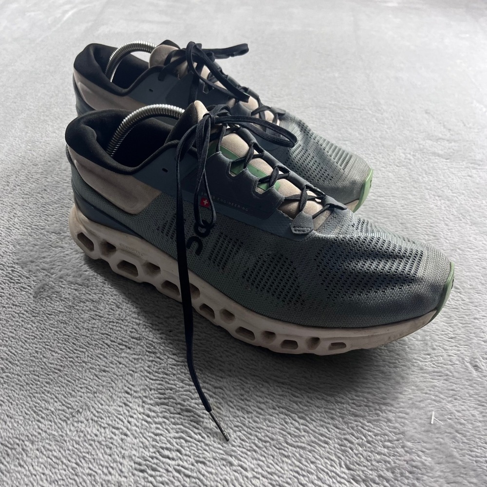On Cloudstratus Mens Running Shoes Grey Green 3MD30111504 Size 11